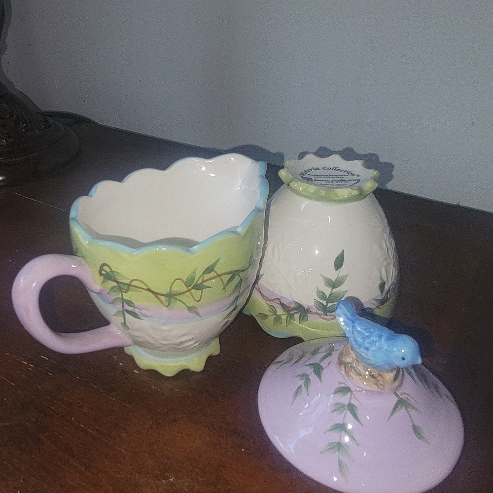 Wisteria Ivory Purple Lavender Green Teapot 🫖Wisteria Garden Sugar and Creamer - Picture 11 of 16